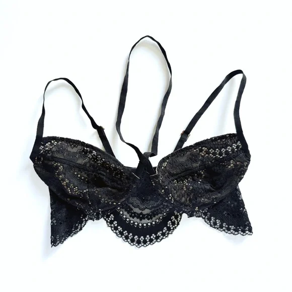 Skivvies by For Love and Lemons Lucia Lace Underwire Bra - Size XS - Picture 3 of 5